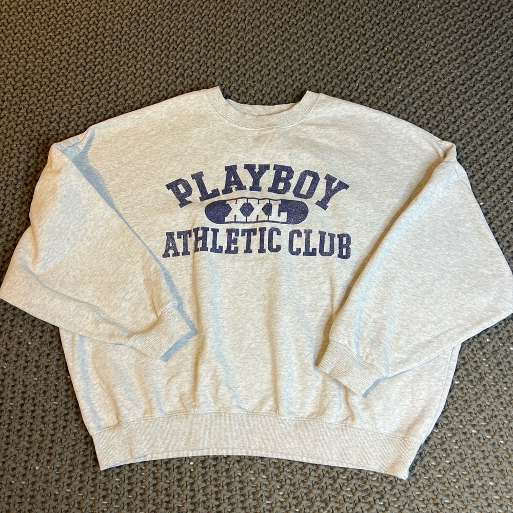 Playboy by Pacsun Vintage Playboy XXL Athletic Club Gray Sweatshirt Men Size M